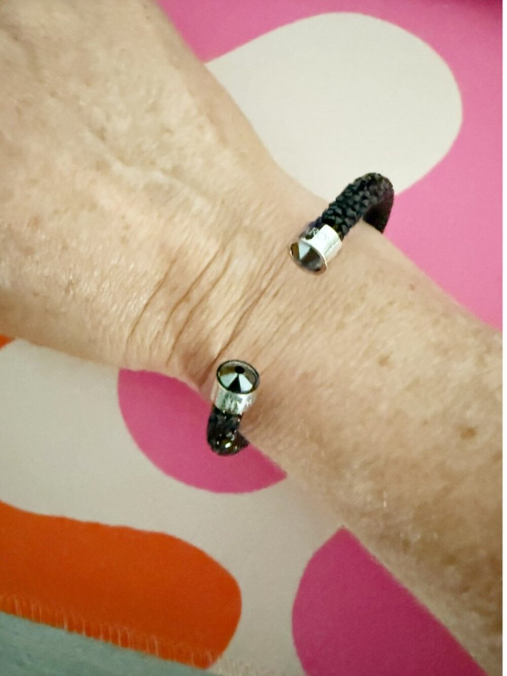 Swarovski Swarovski 5250073 Women's Crystaldust Black Crystal Cuff Bangle - Picture 5 of 10